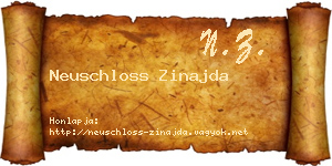 Neuschloss Zinajda névjegykártya